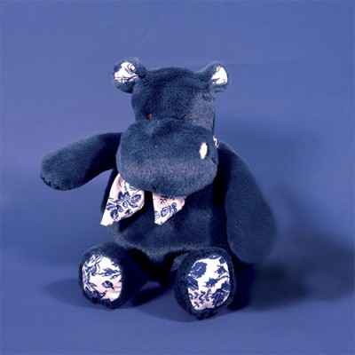 Peluche Hippopotame Bleu marine Bandana - 22 cm